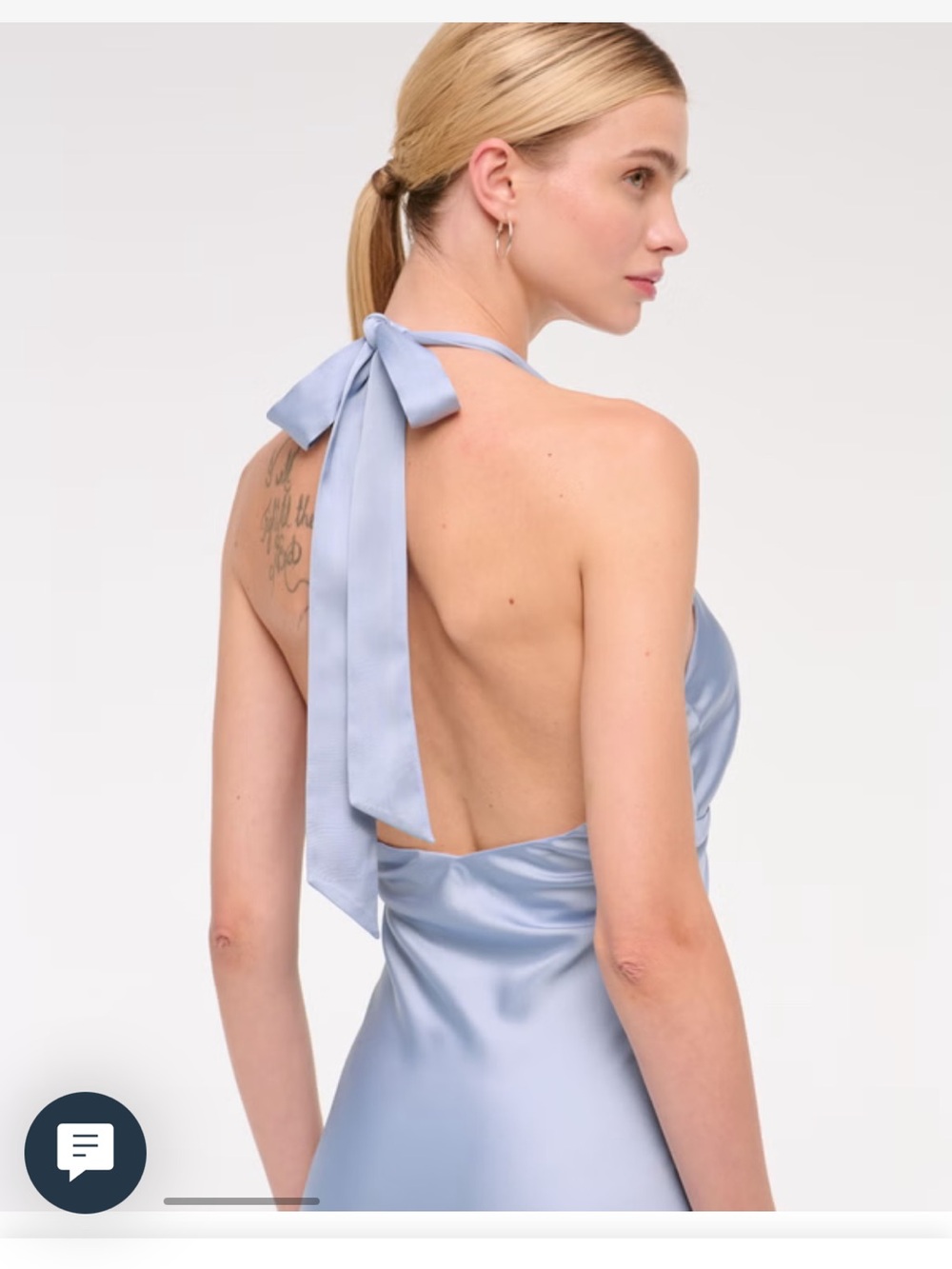 Abercrombie Julia Blue Slip Halter Maxi Dress - Size L NWT! - Picture 3 of 9